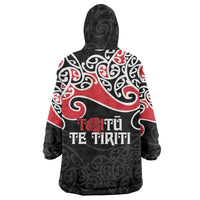 Aotearoa Toitu Te Tiriti Wearable Blanket Hoodie New Zealand Stand Together Stand Stronger