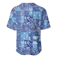 Federated States of Micronesia Merry Christmas Baseball Jersey Pacific Patchwork Xmas Vibes LT9 - Polynesian Pride