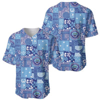 Federated States of Micronesia Merry Christmas Baseball Jersey Pacific Patchwork Xmas Vibes LT9 - Polynesian Pride