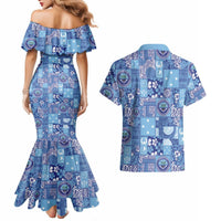Federated States of Micronesia Merry Christmas Couples Matching Mermaid Dress and Hawaiian Shirt Pacific Patchwork Xmas Vibes LT9 - Polynesian Pride