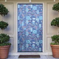 Federated States of Micronesia Merry Christmas Door Cover Pacific Patchwork Xmas Vibes - Polynesian Pride