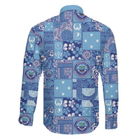 Federated States of Micronesia Merry Christmas Family Matching Long Sleeve Bodycon Dress and Hawaiian Shirt Pacific Patchwork Xmas Vibes - Polynesian Pride