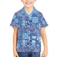 Federated States of Micronesia Merry Christmas Family Matching Long Sleeve Bodycon Dress and Hawaiian Shirt Pacific Patchwork Xmas Vibes - Polynesian Pride