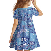 Federated States of Micronesia Merry Christmas Family Matching Off The Shoulder Long Sleeve Dress and Hawaiian Shirt Pacific Patchwork Xmas Vibes - Polynesian Pride