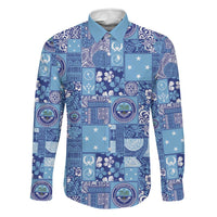 Federated States of Micronesia Merry Christmas Family Matching Off The Shoulder Long Sleeve Dress and Hawaiian Shirt Pacific Patchwork Xmas Vibes - Polynesian Pride
