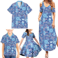 Federated States of Micronesia Merry Christmas Family Matching Summer Maxi Dress and Hawaiian Shirt Pacific Patchwork Xmas Vibes - Polynesian Pride