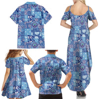 Federated States of Micronesia Merry Christmas Family Matching Summer Maxi Dress and Hawaiian Shirt Pacific Patchwork Xmas Vibes - Polynesian Pride
