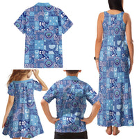 Federated States of Micronesia Merry Christmas Family Matching Tank Maxi Dress and Hawaiian Shirt Pacific Patchwork Xmas Vibes - Polynesian Pride