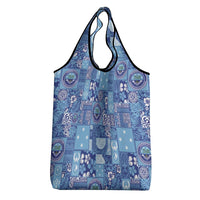 Federated States of Micronesia Merry Christmas Grocery Bag Pacific Patchwork Xmas Vibes - Polynesian Pride