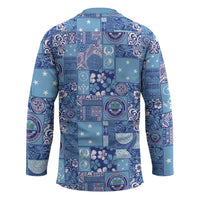 Federated States of Micronesia Merry Christmas Hockey Jersey Pacific Patchwork Xmas Vibes LT9 - Polynesian Pride