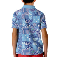 Federated States of Micronesia Merry Christmas Kid Polo Shirt Pacific Patchwork Xmas Vibes LT9 - Polynesian Pride