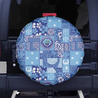 Federated States of Micronesia Merry Christmas Spare Tire Cover Pacific Patchwork Xmas Vibes - Polynesian Pride