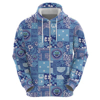 Federated States of Micronesia Merry Christmas Zip Hoodie Pacific Patchwork Xmas Vibes LT9 - Polynesian Pride