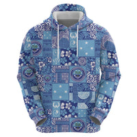 Federated States of Micronesia Merry Christmas Zip Hoodie Pacific Patchwork Xmas Vibes LT9 - Polynesian Pride
