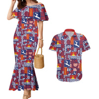 Kiribati Tekeraoi n te Kiritimati Couples Matching Mermaid Dress and Hawaiian Shirt Pacific Patchwork Xmas Vibes LT9 Red - Polynesian Pride