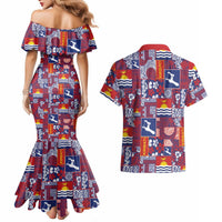 Kiribati Tekeraoi n te Kiritimati Couples Matching Mermaid Dress and Hawaiian Shirt Pacific Patchwork Xmas Vibes LT9 - Polynesian Pride