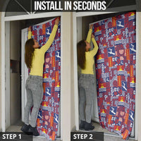 Kiribati Tekeraoi n te Kiritimati Door Cover Pacific Patchwork Xmas Vibes - Polynesian Pride