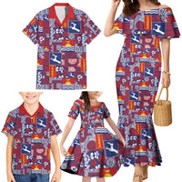 Kiribati Tekeraoi n te Kiritimati Family Matching Mermaid Dress and Hawaiian Shirt Pacific Patchwork Xmas Vibes - Polynesian Pride