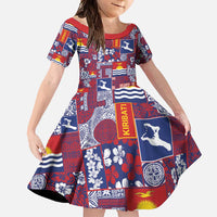 Kiribati Tekeraoi n te Kiritimati Family Matching Off Shoulder Maxi Dress and Hawaiian Shirt Pacific Patchwork Xmas Vibes - Polynesian Pride