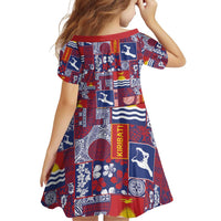 Kiribati Tekeraoi n te Kiritimati Family Matching Off Shoulder Short Dress and Hawaiian Shirt Pacific Patchwork Xmas Vibes LT9 - Polynesian Pride