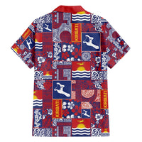 Kiribati Tekeraoi n te Kiritimati Family Matching Off Shoulder Short Dress and Hawaiian Shirt Pacific Patchwork Xmas Vibes LT9 - Polynesian Pride