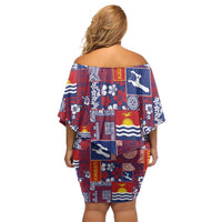 Kiribati Tekeraoi n te Kiritimati Family Matching Off Shoulder Short Dress and Hawaiian Shirt Pacific Patchwork Xmas Vibes LT9 - Polynesian Pride