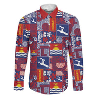 Kiribati Tekeraoi n te Kiritimati Family Matching Short Sleeve Bodycon Dress and Hawaiian Shirt Pacific Patchwork Xmas Vibes - Polynesian Pride