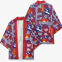 Kiribati Tekeraoi n te Kiritimati Kimono Pacific Patchwork Xmas Vibes - Polynesian Pride