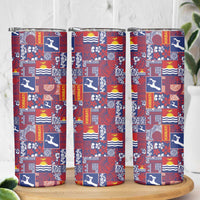 Kiribati Tekeraoi n te Kiritimati Skinny Tumbler Pacific Patchwork Xmas Vibes - Polynesian Pride