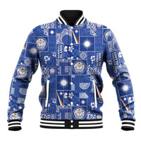 Marshall Islands Merry Christmas Baseball Jacket Pacific Patchwork Xmas Vibes - Polynesian Pride