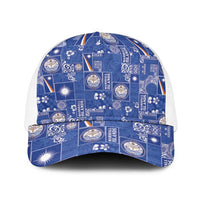 Marshall Islands Merry Christmas Baseball Net Cap Pacific Patchwork Xmas Vibes - Polynesian Pride