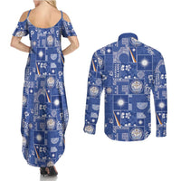 Marshall Islands Merry Christmas Couples Matching Summer Maxi Dress and Long Sleeve Button Shirt Pacific Patchwork Xmas Vibes LT9 - Polynesian Pride
