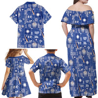 Marshall Islands Merry Christmas Family Matching Off Shoulder Maxi Dress and Hawaiian Shirt Pacific Patchwork Xmas Vibes LT9 - Polynesian Pride
