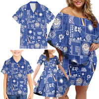 Marshall Islands Merry Christmas Family Matching Off Shoulder Short Dress and Hawaiian Shirt Pacific Patchwork Xmas Vibes LT9 - Polynesian Pride