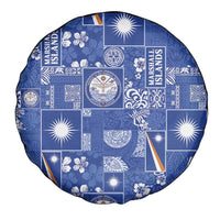 Marshall Islands Merry Christmas Spare Tire Cover Pacific Patchwork Xmas Vibes - Polynesian Pride