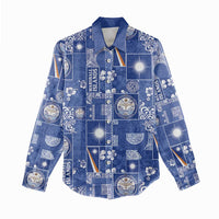 Marshall Islands Merry Christmas Women Casual Shirt Pacific Patchwork Xmas Vibes - Polynesian Pride