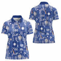 Marshall Islands Merry Christmas Women Polo Shirt Pacific Patchwork Xmas Vibes LT9 - Polynesian Pride