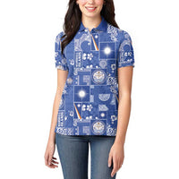 Marshall Islands Merry Christmas Women Polo Shirt Pacific Patchwork Xmas Vibes LT9 - Polynesian Pride