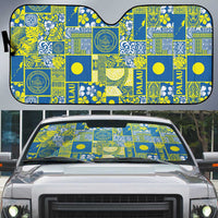 Palau Ungil Kurismas Auto Sun Shade Pacific Patchwork Xmas Vibes LT9 Green - Polynesian Pride
