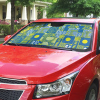 Palau Ungil Kurismas Auto Sun Shade Pacific Patchwork Xmas Vibes LT9 - Polynesian Pride