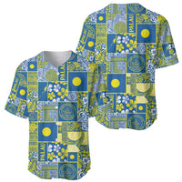 Palau Ungil Kurismas Baseball Jersey Pacific Patchwork Xmas Vibes LT9 - Polynesian Pride