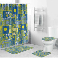 Palau Ungil Kurismas Bathroom Set Pacific Patchwork Xmas Vibes LT9 Bathroom Set (4 pcs) Green - Polynesian Pride