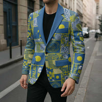 Palau Ungil Kurismas Blazer Pacific Patchwork Xmas Vibes LT9 - Polynesian Pride