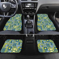 Palau Ungil Kurismas Car Mats Pacific Patchwork Xmas Vibes LT9 Set 4pcs Green - Polynesian Pride