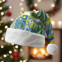 Palau Ungil Kurismas Christmas Santa Hat Pacific Patchwork Xmas Vibes LT9 Without Fur Green - Polynesian Pride