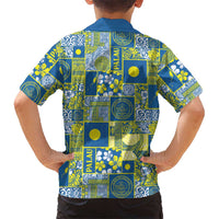 Palau Ungil Kurismas Family Matching Off Shoulder Short Dress and Hawaiian Shirt Pacific Patchwork Xmas Vibes LT9 - Polynesian Pride