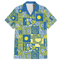 Palau Ungil Kurismas Family Matching Tank Maxi Dress and Hawaiian Shirt Pacific Patchwork Xmas Vibes LT9 Dad's Shirt - Short Sleeve Green - Polynesian Pride