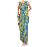 Palau Ungil Kurismas Family Matching Tank Maxi Dress and Hawaiian Shirt Pacific Patchwork Xmas Vibes LT9 Mom's Dress Green - Polynesian Pride