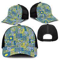 Palau Ungil Kurismas Mesh Trucker Cap Pacific Patchwork Xmas Vibes - Polynesian Pride