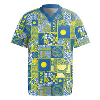 Palau Ungil Kurismas Rugby Jersey Pacific Patchwork Xmas Vibes LT9 Green - Polynesian Pride